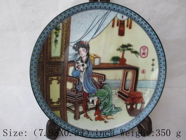 

Jingdezhen porcelain plate decoration plate hanging plate craft plate handicraft Red Chamber Dream twelve gold hairpin set plate