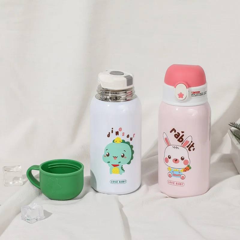 500ml Baby Animal Feeding Cup Stainless Steel Milk Thermos for Children Insulated hot water Bottle leak-poof thermal Cup