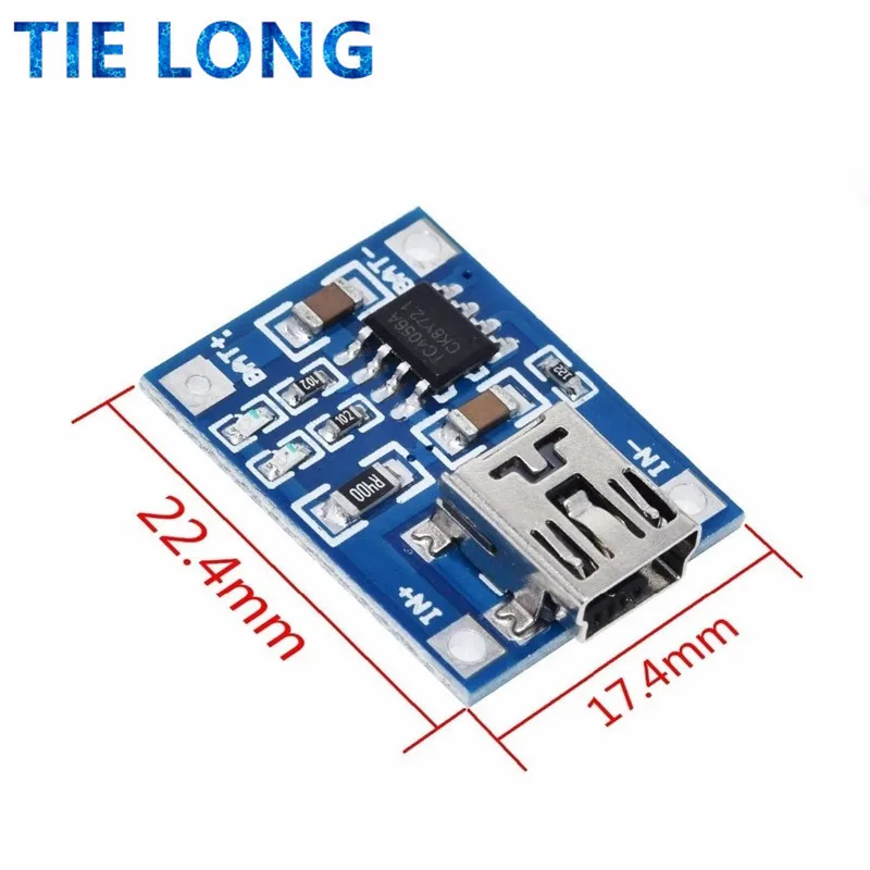 5 قطعة مايكرو/Type-c USB 5 فولت 1A 18650 TP4056 شاحن بطارية ليثيوم وحدة شحن مجلس مع حماية وظائف مزدوجة 1A ليثيوم أيون