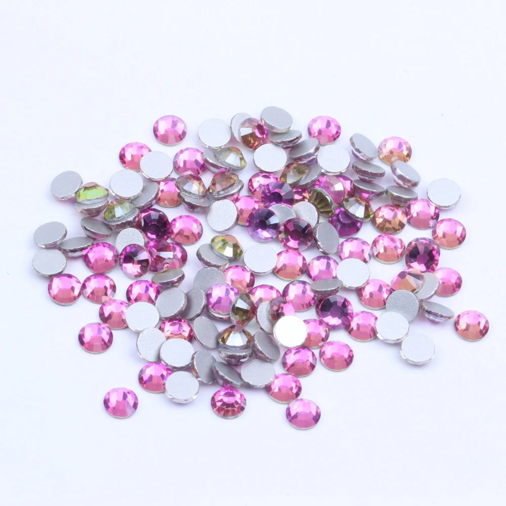 Light Gold Rose Non Hotfix Round Flatback Crystal Rhinestones Nail Supplies For Nails Art Decoration DIY 3D Jewelry Making