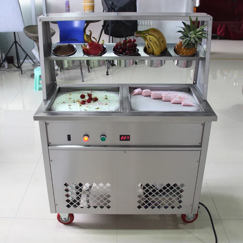 New fried ice cream machine with R410a refrigerant CE 220V 110V Thai fried ice cream roll machine quick freezing