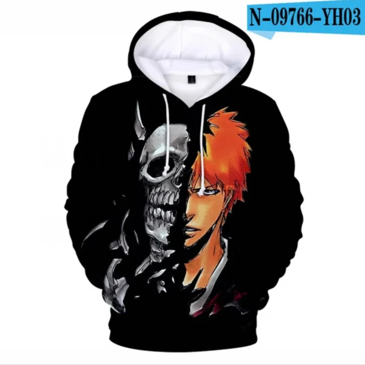 

New 3D Print Anime Men/womens BLEACH Hoodies Long Sleeve Casual Hooded Streetwear Teenage Boy Clothes Oversized Hoodie pullover