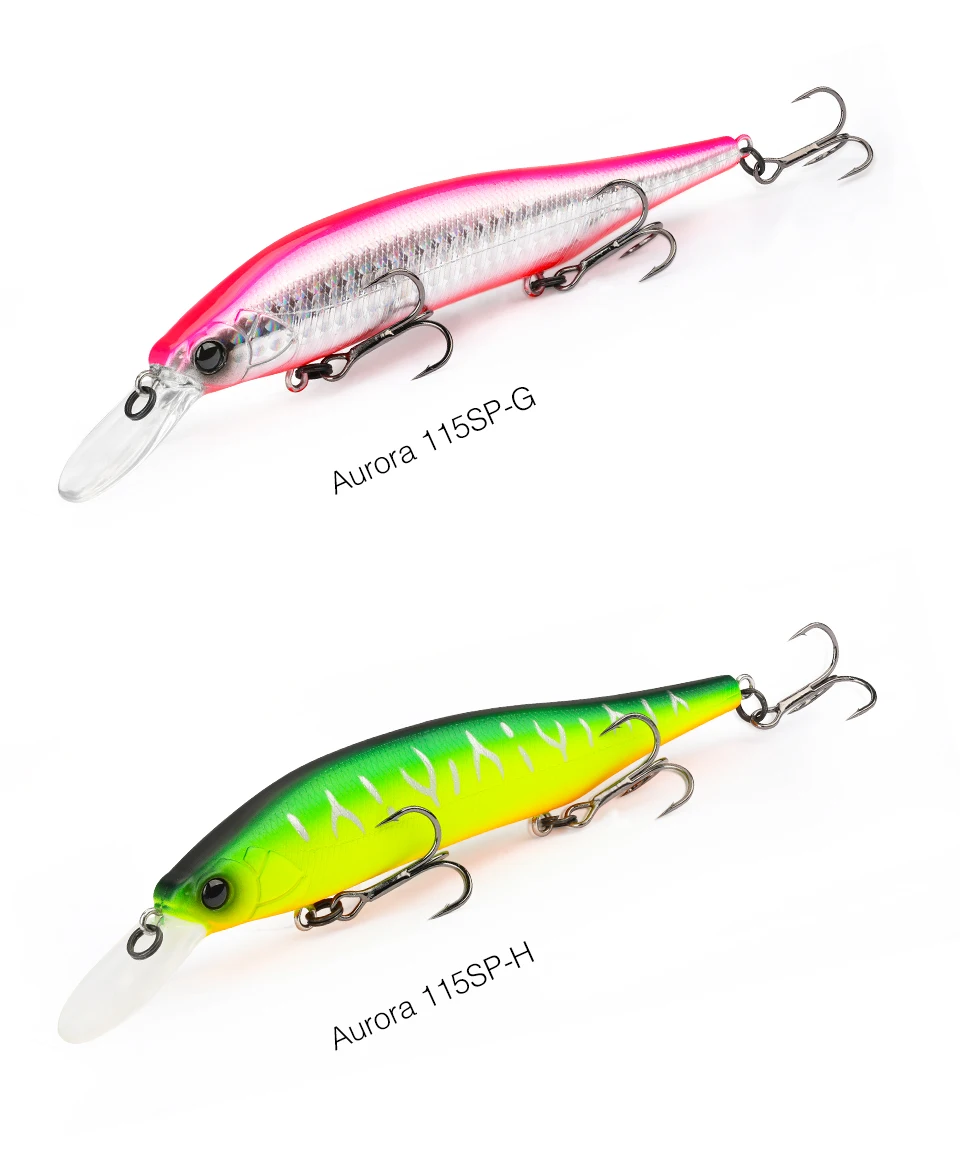 Tsurinoya aurora 115sp suspendierende Elritze Jerkbait Angel köder 115mm 17,2g lange Casting Plug Hecht Bass Spiel Kunststoffe harte Köder – Detail 22