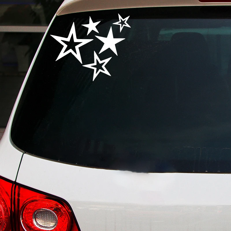 18x15cm cinco diferentes tipos de estrellas pegatina de Coche impermeable pegatinas de vinilo accesorios de estilo de Coche Pegatinas Para Coche