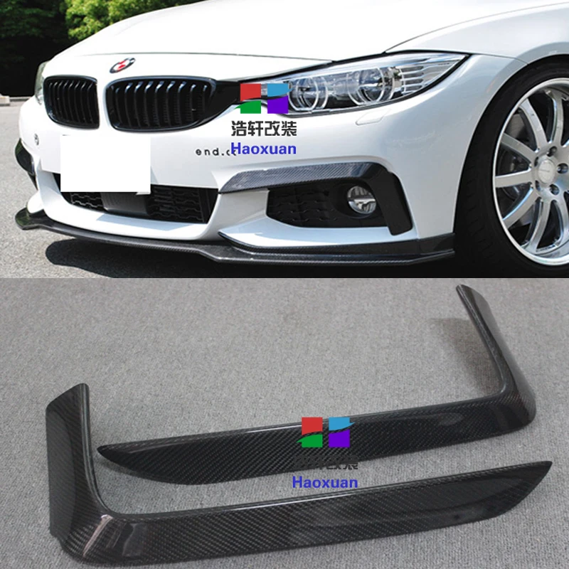 F32 F33 F36 M-Sport Carbon Fiber Auto Car Front Lip Splitter Cover Trim for BMW 420i 425i 430i 440i M-Tech 2014 2015 2016