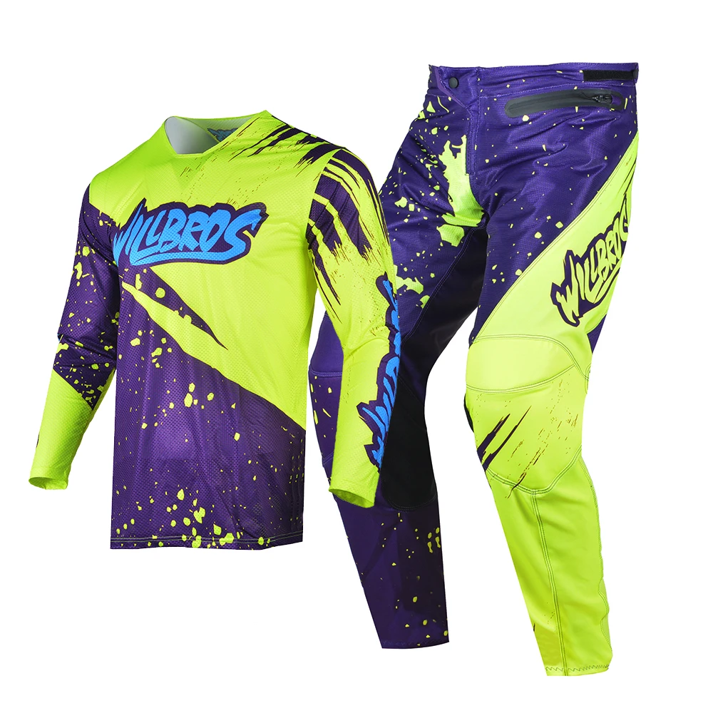 Willbros Jersey Pants Sprint Motocross Combo Set MTB MX SX DH Enduro Bmx Downhill Cycling Off Road Bike Riding