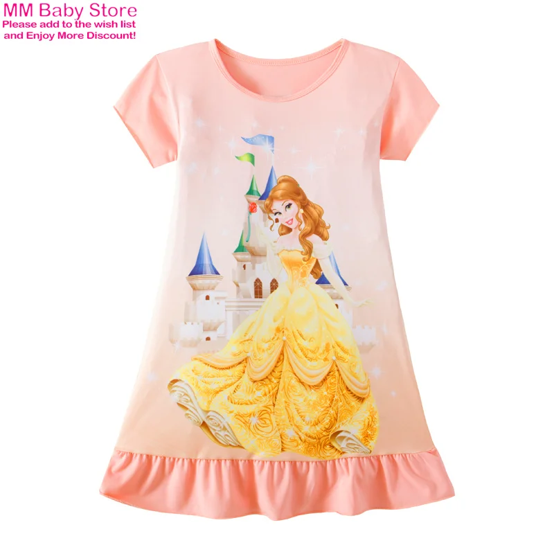 Robe de nuit sirène Anna Elsa pour filles, vêtements de dessin animé pour enfants, pyjamas à manches courtes, vêtements de famille pour enfants