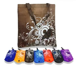 Environmental Shopping Bag Women Foldable Handbag Casual Floral Multi-Function Convenient Shopping Pouch Large Capacity Bag Tote