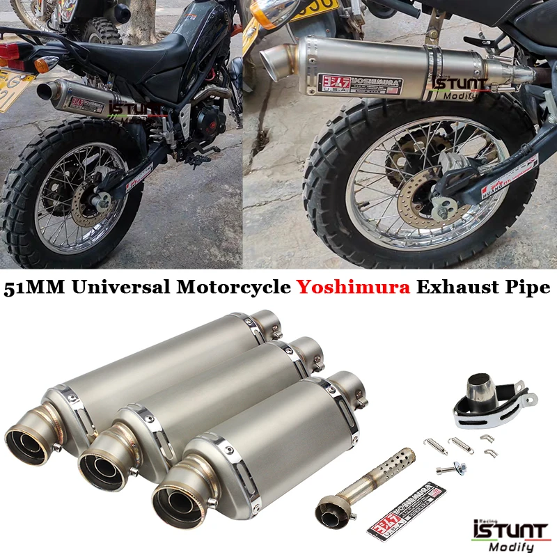 38-51MM Universal Motorcycle yoshimura Exhaust Muffler Pipe ATV Pit Dirt Motorbike 100cc-1000cc Scooter Motorbike Pipe DB Killer