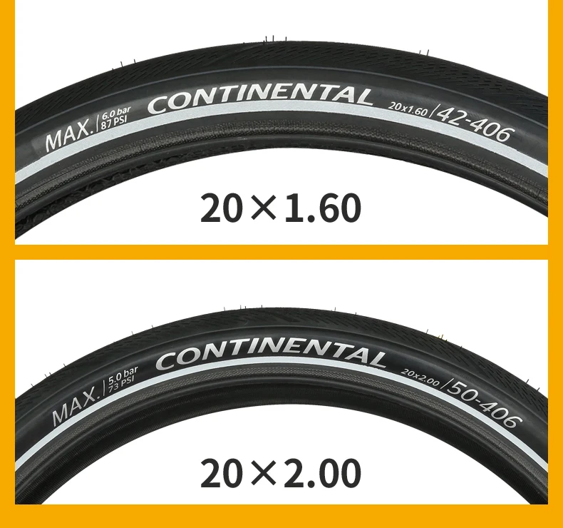 Continental Contact Urban 16 Zoll / 20 Zoll 3/180Tpi Pannensicherer Stahldrahtreifen für BMX-Faltrad mit Reflexstreifen – Detail 19