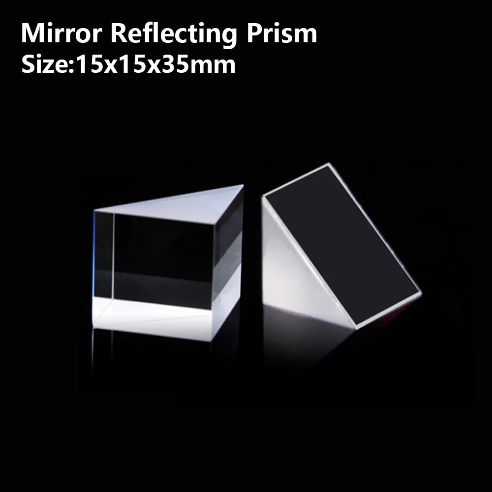 Mirror Reflecting prism Isosceles right angle optical glass visual angle Detection prism Reflecting slope 90° 15x15x35mm