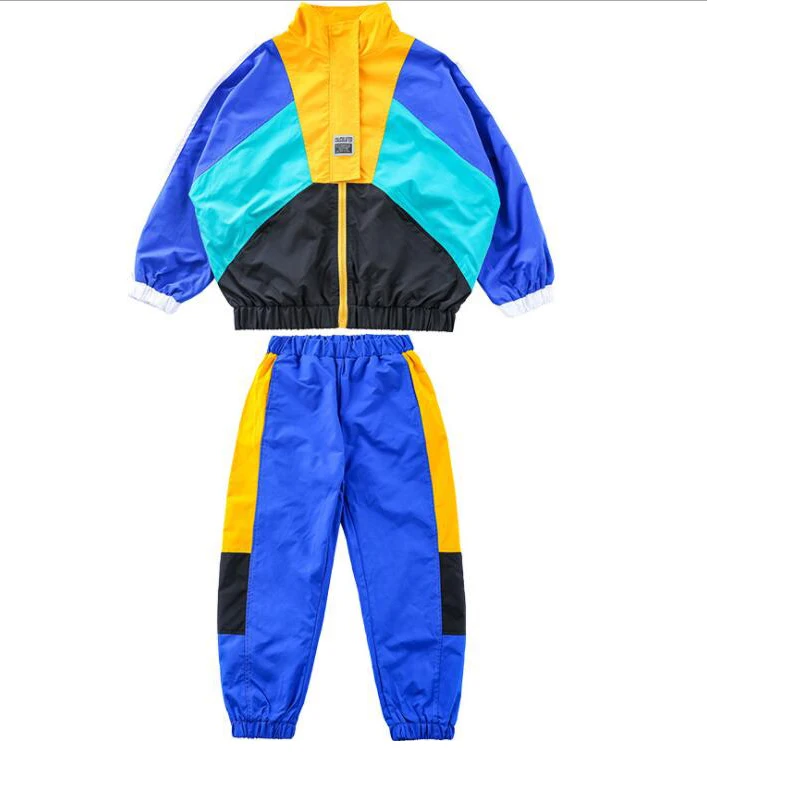 Kids performance Hip Hop Dancing Clothing Zipper Jacket Coat Jogger Pants Girls Boys Jazz Concert Dance Costume Clothes Wear