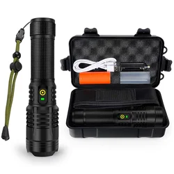 300000LM LED Tactical Flashlight Most Powerful XHP70.2 Torch USB Rechargeable XHP50.2 Hand Lamp Zoom Camp Lantern For  Outdoor