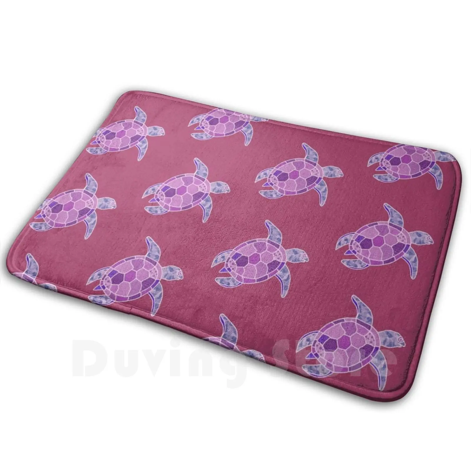 Turtle Aesthetic 3 Carpet Mat Rug Cushion Soft Non-Slip Water Turtle Aesthetic Hand Drawn Purple Laptop Teen Cheap Case