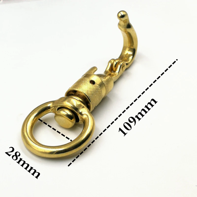 

109mm Extra Pulse Size Solid Brass Buckle Rotated Connection Claws Clasps Ring Snap Hook Belt Chain Large Dog Pet Collar Harness