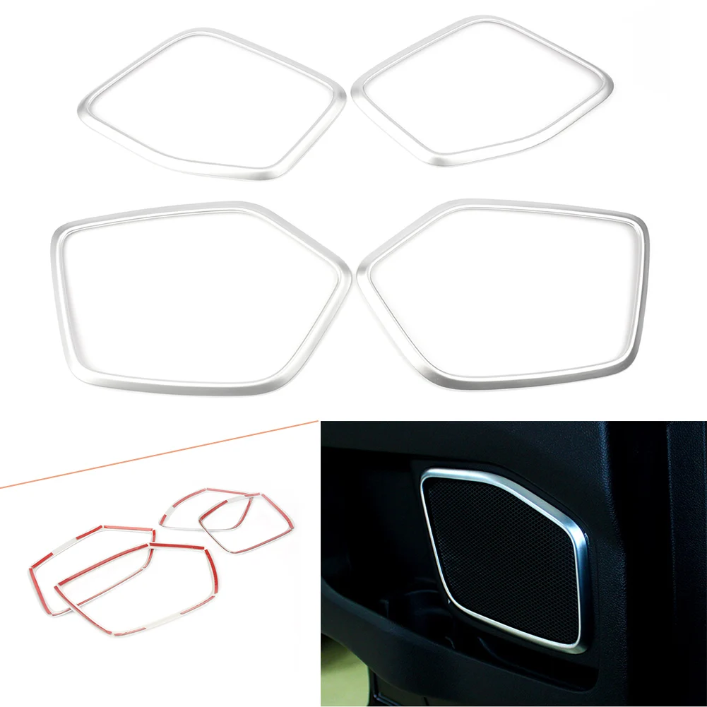 

4pcs Car Interior Door Speaker Sound Cover Trim Chrome For Ford Explorer 2011 2012 2013 2014