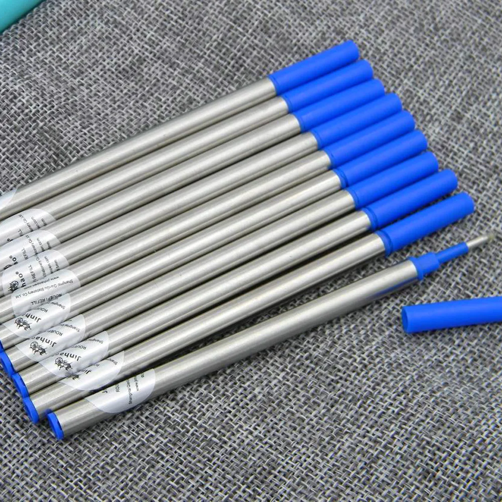 High quality 10pcs jinhao Blue Ink refill signature RollerBall Pen Ball point Pen refills Stationery Office Supplies