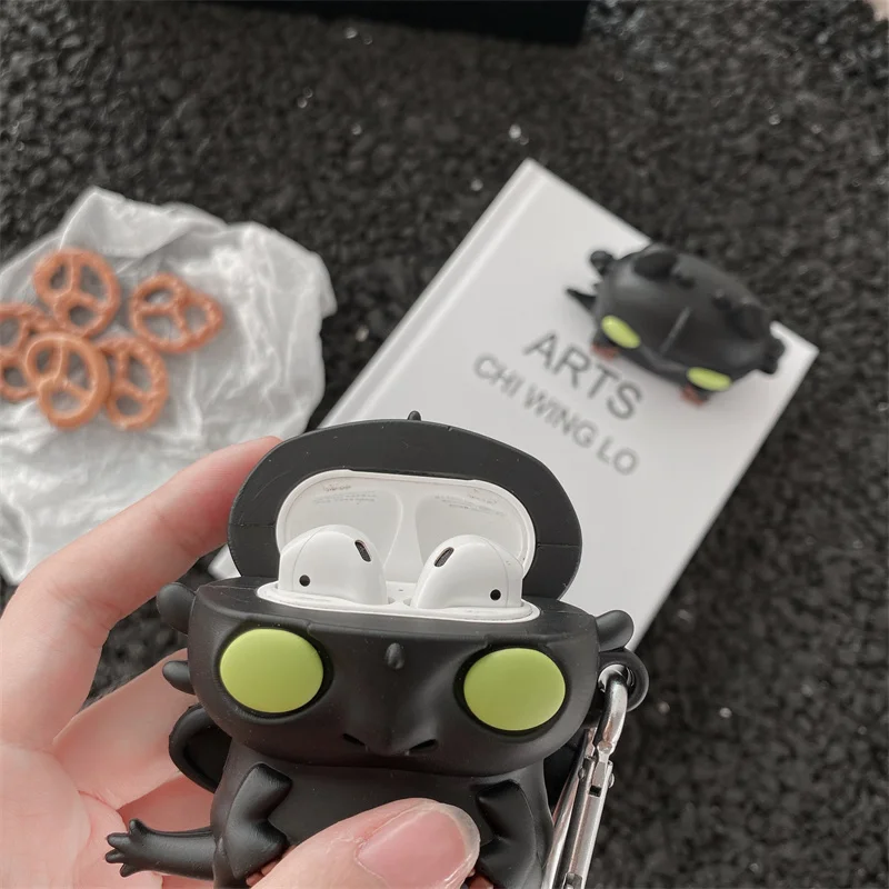 Étui Airpods 1/2 en Silicone avec personnage de dessin animé, porte-clés Anti-chute, housse de protection souple pour écouteurs Airpods Pro