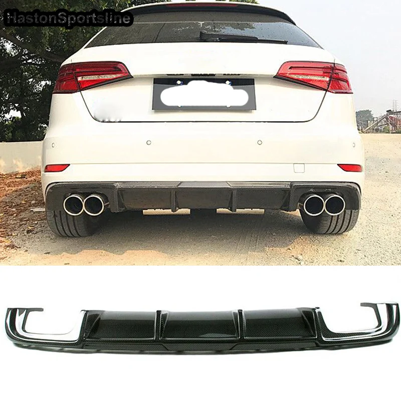 RS3 S-line Carbon Fiber Rear Diffuser Fit For Audi RS3 Sline Sportback Hatchback 2017 2018 2019