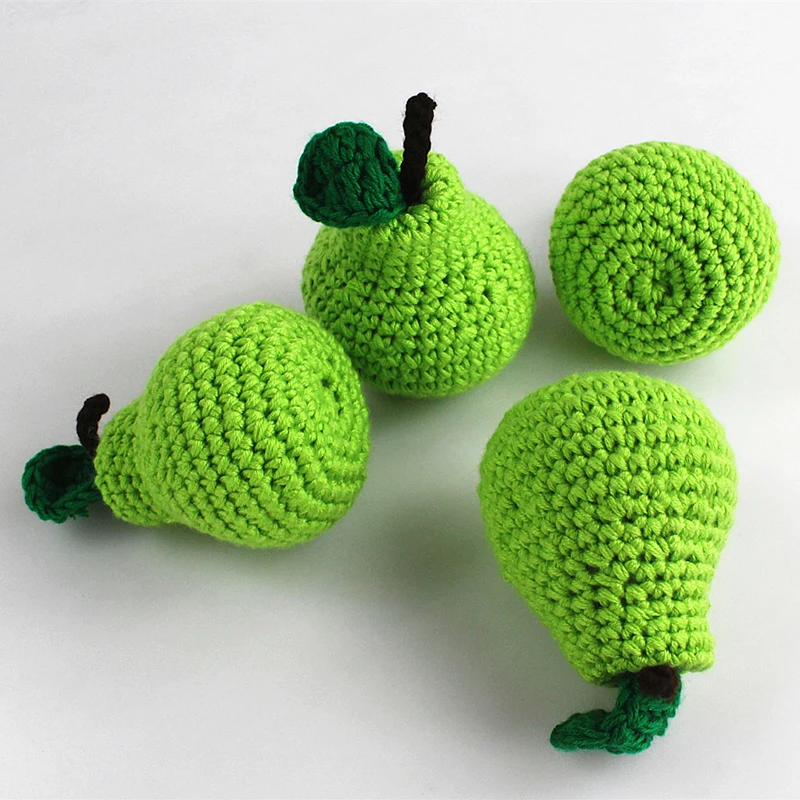 Wool Simulation Vegetables Fruits Toys Knitted Plush Toys Children Play House Pretend Play Vegetables Fruits Props Education Toy
