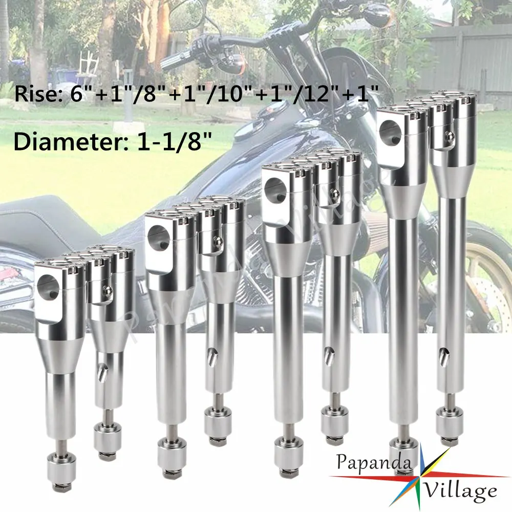 

Custom Handlebar Riser 28mm 1-1/8" Fat Bar Clamp 6" 8" 10" 12" Modular Risers Kit for Harley Fatbob Street Bob Dyna Sportster XL