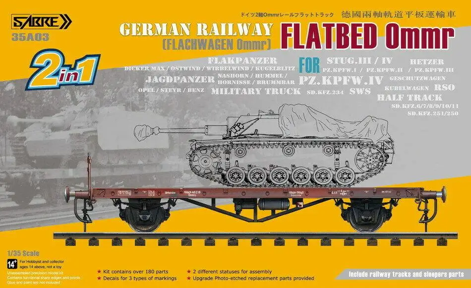 SABRE 35A03 1/35 Germany Ommr two-axle 4-wheel track flatbed truck Sell well