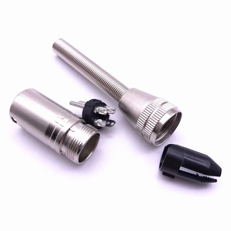 1 قطعة سماعات عالية الجودة 3Pin المعادن XLR محول أنثى/ذكر 3-كول طويل الذيل الربيع التوصيل ميكروفون موصل التوصيل MIC محول