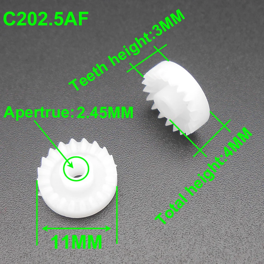 10000PCS 0.5M 20T Plastic Crown Gear 0.5 Modulus 20 Teeth Front  Aperture Hole 2.5mm 2.45mm Tight Distribution 4MMX11MM C202.5AF