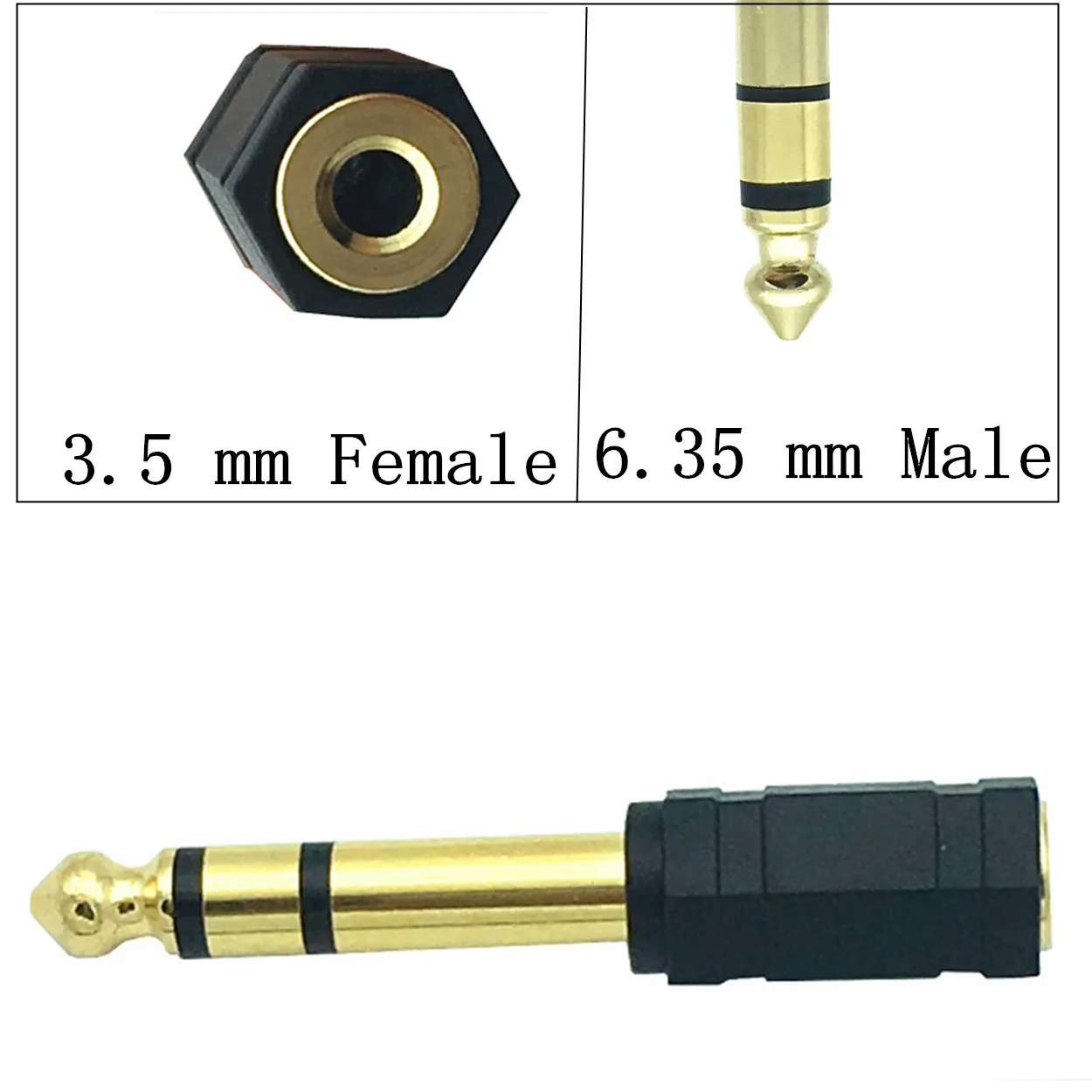 Jack 6.5 6.35mm plugue macho para 3.5mm conector fêmea amplificador de fone de ouvido adaptador de áudio microfone aux 6.3 3.5mm conversor