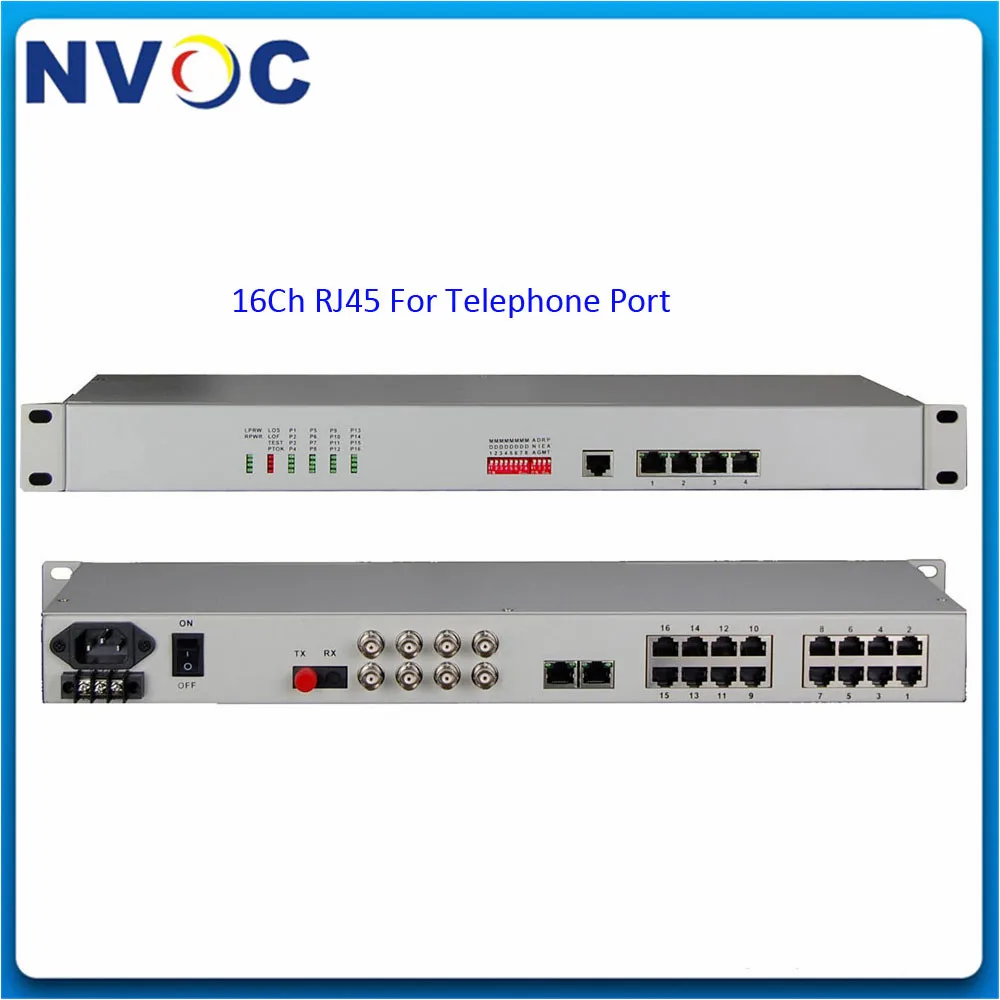 

16Ch Voice(RJ11 or RJ45) over Fiber Telephone Convertor,Fiber-16Voice PCM FXO/FXS Multiplexer,19inch 1U Type or DeskTop