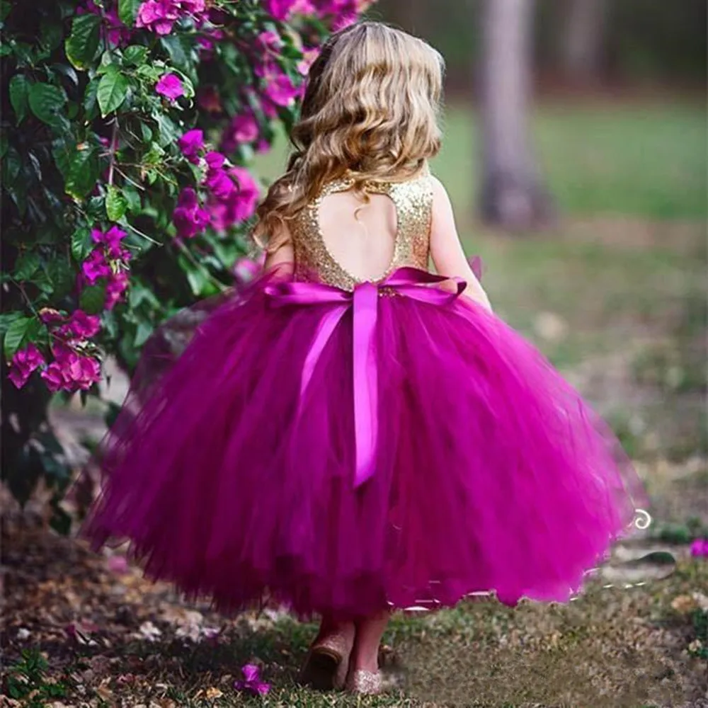 Bling Red Flower Girl Dresses for Wedding One Shoulder 3D Flowers Little Kids Pageant Gowns A Line Vestidos Wedding Party Gowns