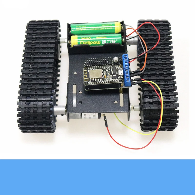 Châssis de réservoir Robot RC intelligent en métal, contrôle Wifi sans fil avec Kit de contrôleur NodeMCU, moteur DC 33GB-520, bricolage éducatif pour Arduino