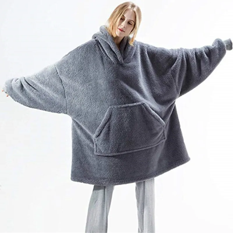 90 Kg Comfortable Women Night Gowns Casual Loose Pullover Robe Men Hooded Bathrobes Thicken Flannel Warm Winter Home Clothing