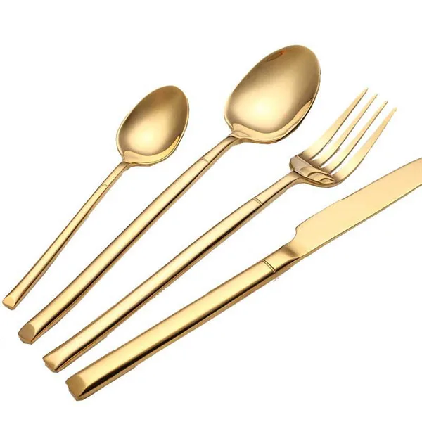 Luxury Stainless Steel Tableware Set Rose Gold Western Dinner Set Knife Fork Spoon Flatware Home Wedding Cutlery Set 4pcs