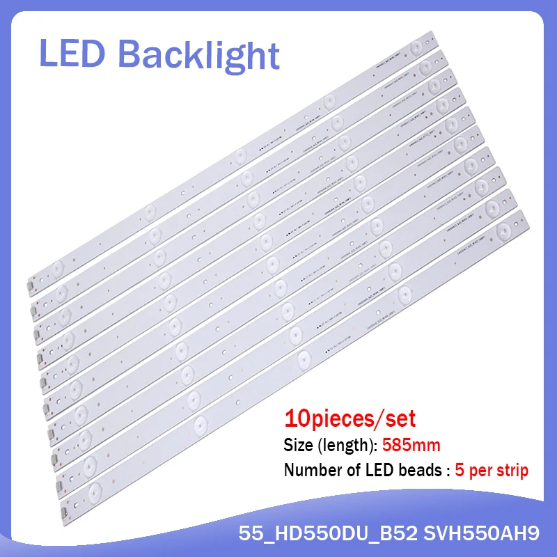 

(New Kit)10 PCS/set 5LEDs 584mm LED backlight strip for SVH550AH9 SVH550AC3 5LED HD550DF LED55K220 LED55K1800 LED55K220