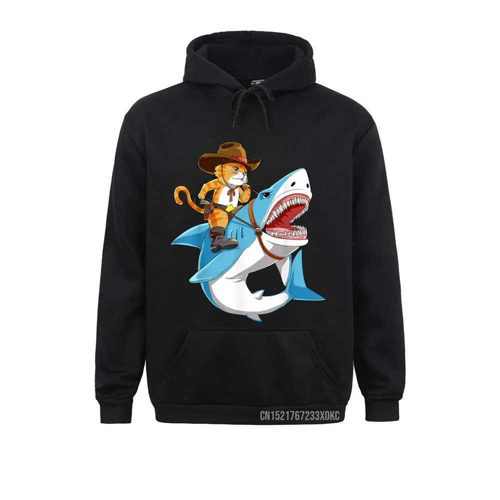 

Cat Riding Shark Funny Boys Kids Girls Kitty Kitten Lover Hoodie Sweatshirts For Men 3D Printed Hoodies Casual Clothes