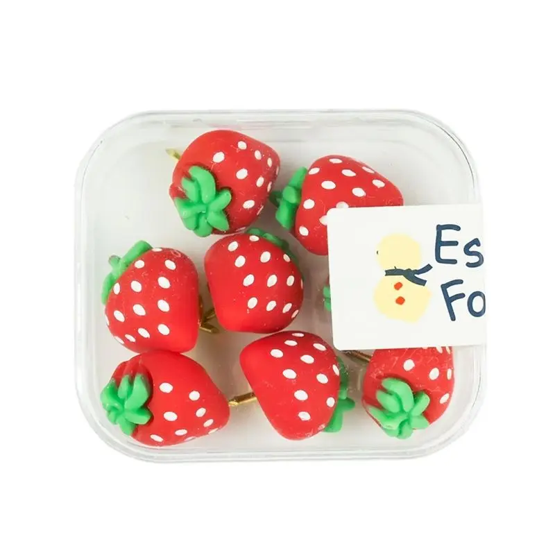 Imagem -06 - Thumb Thumbtack Board Pins Strawberry Push Pins Desenho Foto Studs de Parede Escritório Material Escolar 10 Pcs