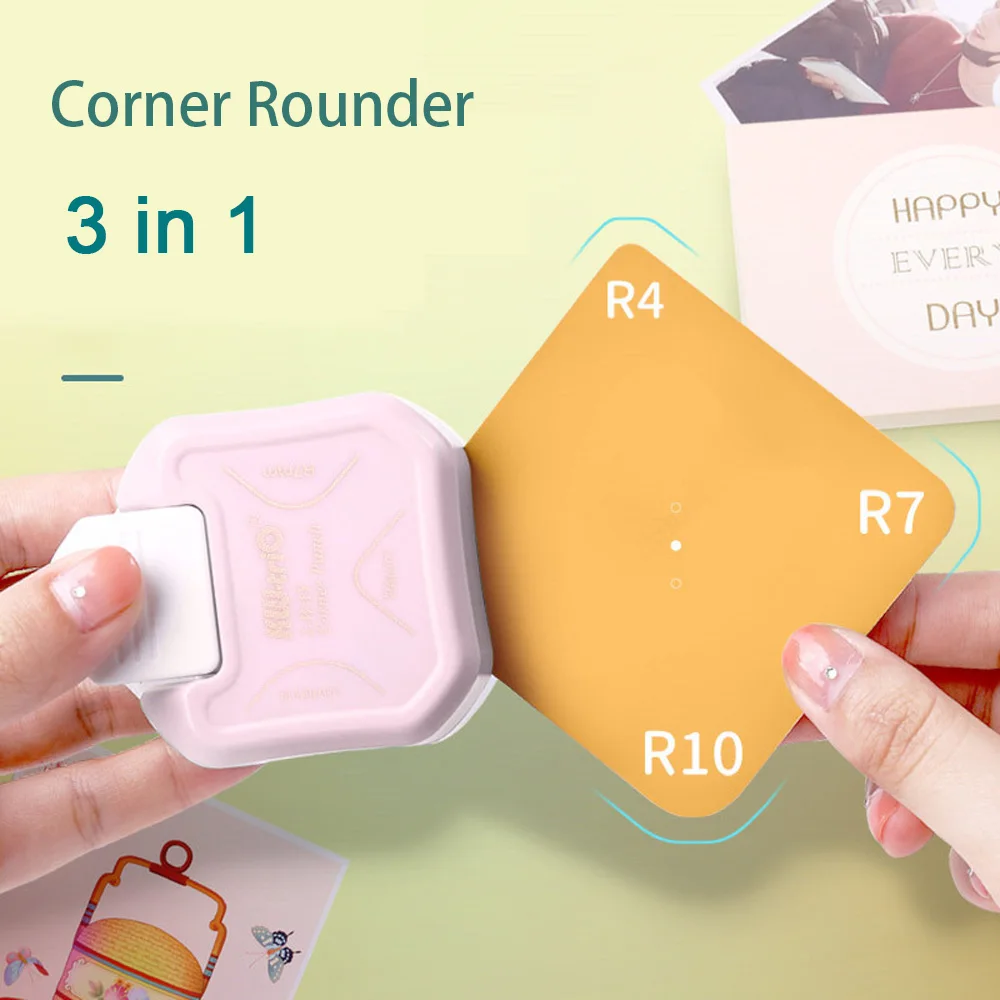 3 In1 Kunststoff Karte Rounder Punch R4/R7/R10mm Ecke Mini Ecke Trimmer Ecke Trimmer DIY Papier Cutter karte Scrapbooking Punch