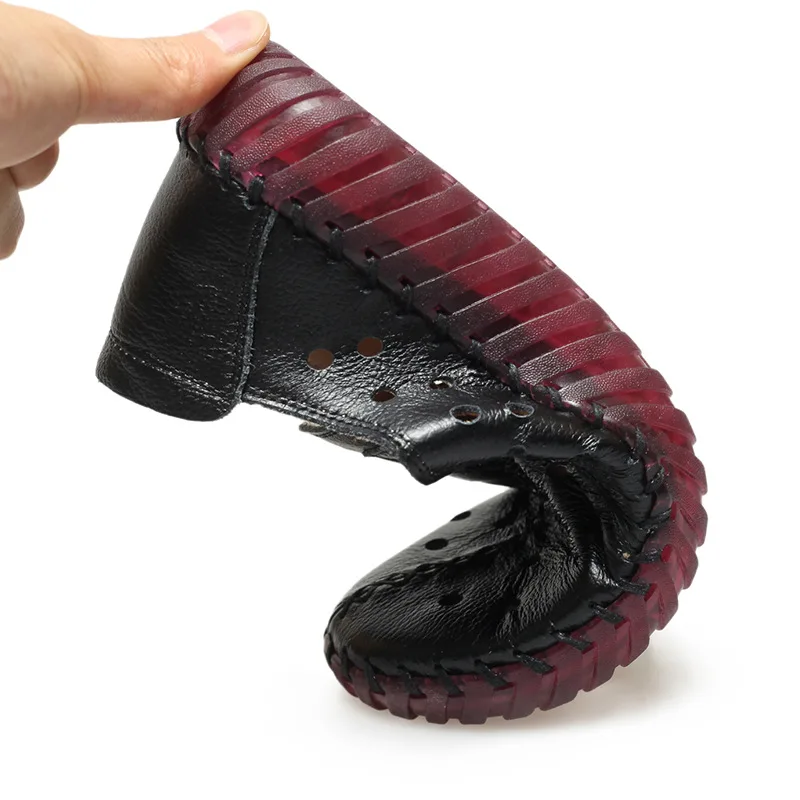GKTINOO-zapatos planos de piel auténtica para mujer, Calzado cómodo hecho a mano, con agujeros, para embarazadas
