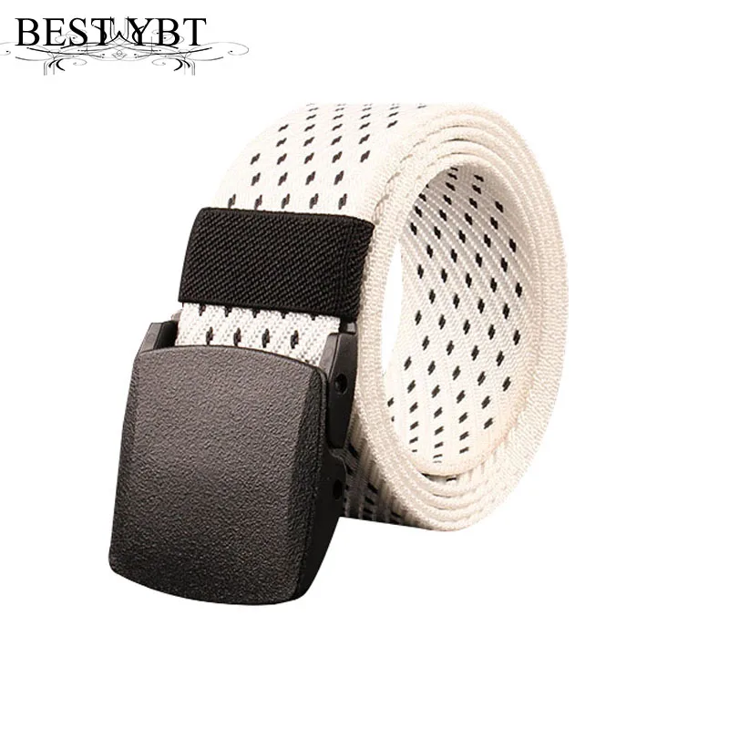 Best YBT Unisex Canvas Belt Alloy Smooth Buckle Belt Casual Tidal Current Jacquard Belt Man Casual Cowboy Belts Polychromatic