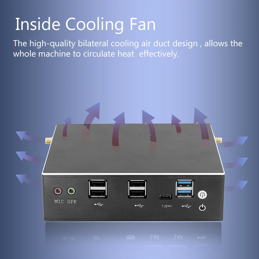 PC Mini HTPC Desktop Intel Core i3 7020U 8145U DDR4 Dual RAM 2 * LAN 4K UHD DP HDMI WiFi 2.4G/5G USB Windows 10 NUC HTPC