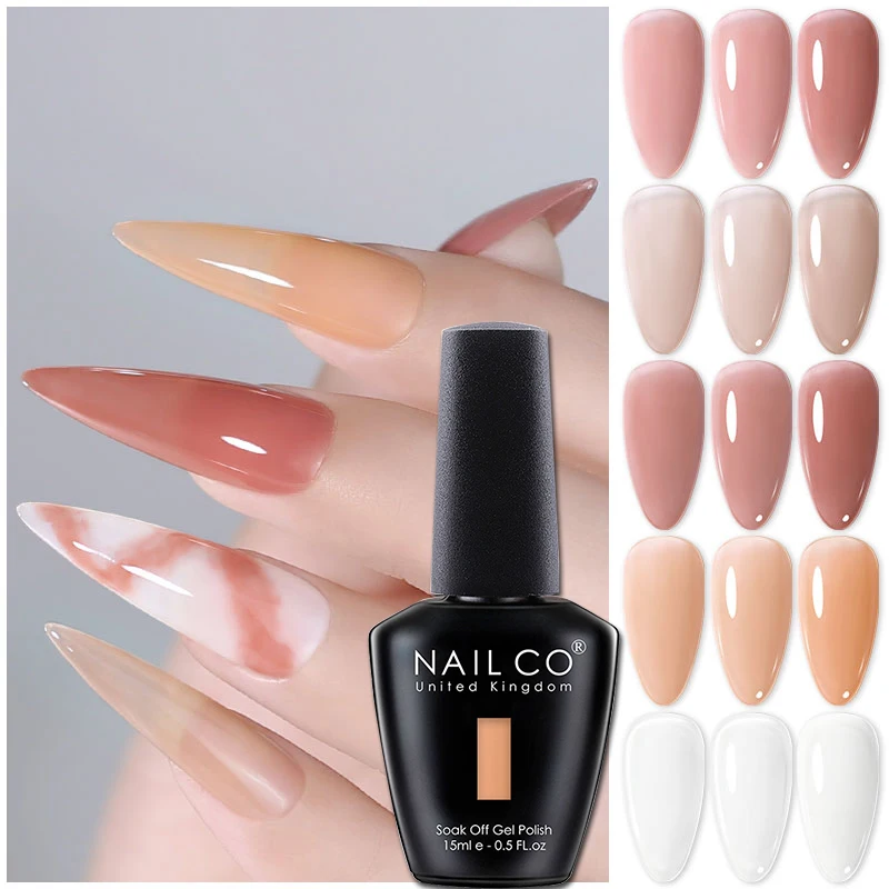 

NAILCO Coffee Brown Nude Series Color Transparent Jelly Nail Gel Hotselling In Winter Gel Varnish Soak off UV Gel Nail Arts