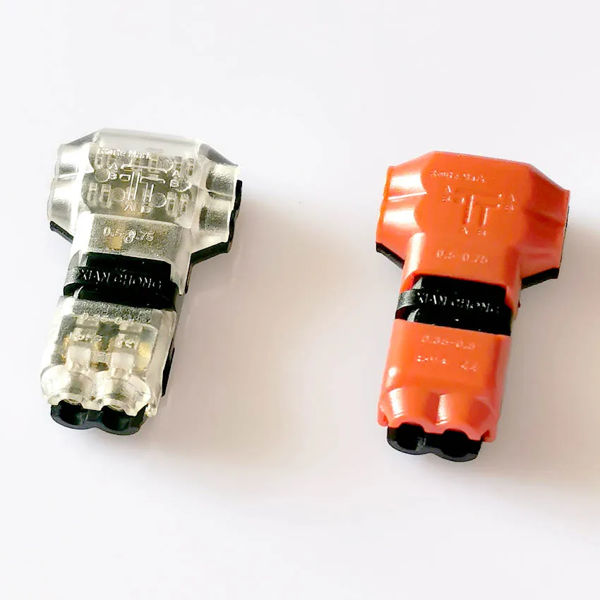 5pcs 2 Pin 2 Way dc/ac 300v 10a Universal Compact Fio Fiação do Conector em FORMA de T Condutor Terminal Block Com Lever AWG 18-24