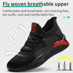 Drop Shipping 2020 Men's Steel Toe Cap Protective Work Shoes Outdoor Anti Smashing Shoes Men Puncture Proof Safety Sneakers