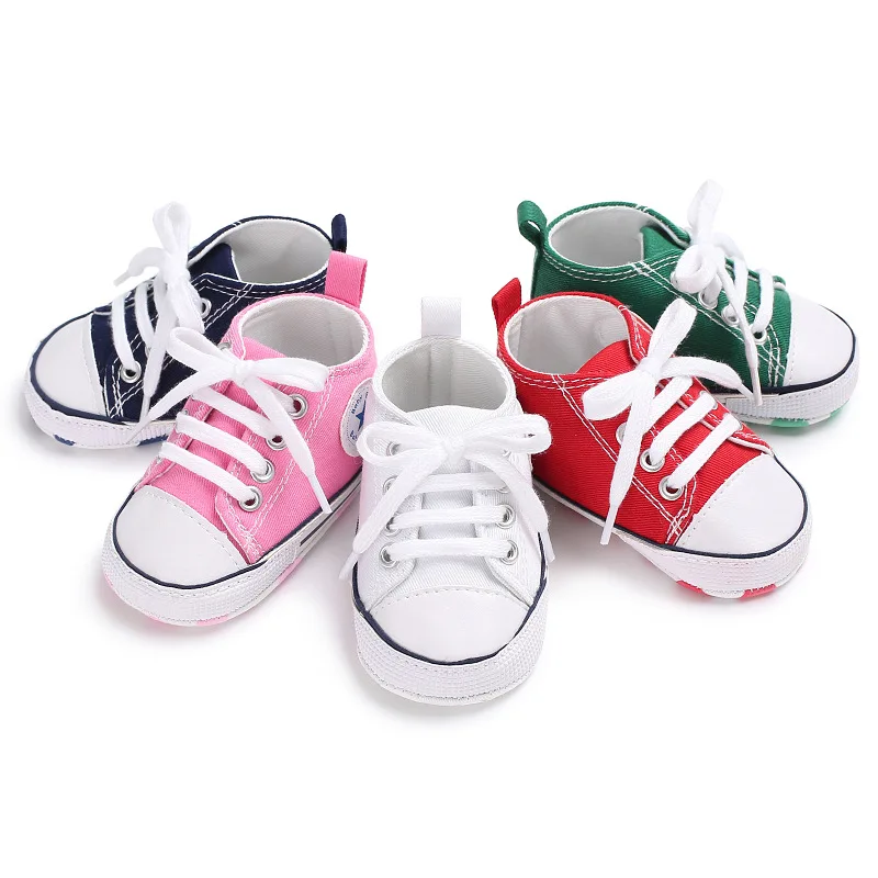 2020 Hot New Canvas Baby Sneaker Sport Shoes For Girls Boys Shoes Baby Walker Infant Toddler Soft Bottom Anti-slip First Walkers