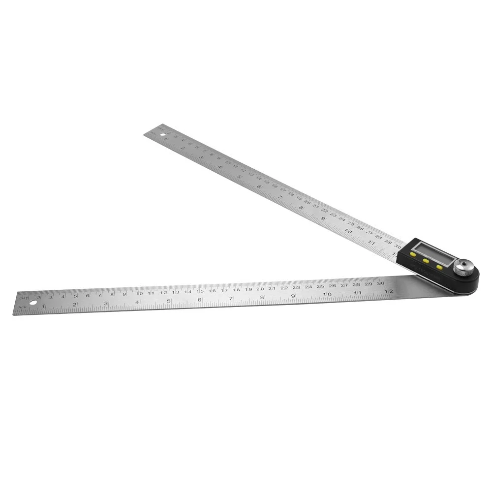 2-in-1 Stainless Steel Electronic Digital Display Protractor Angle Finder Ruler
