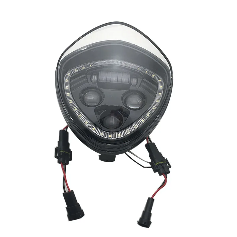 Motorcycle Headlight with White DRL Hi/Low Beam for Universal Motorcycles Victory Led Headlamp