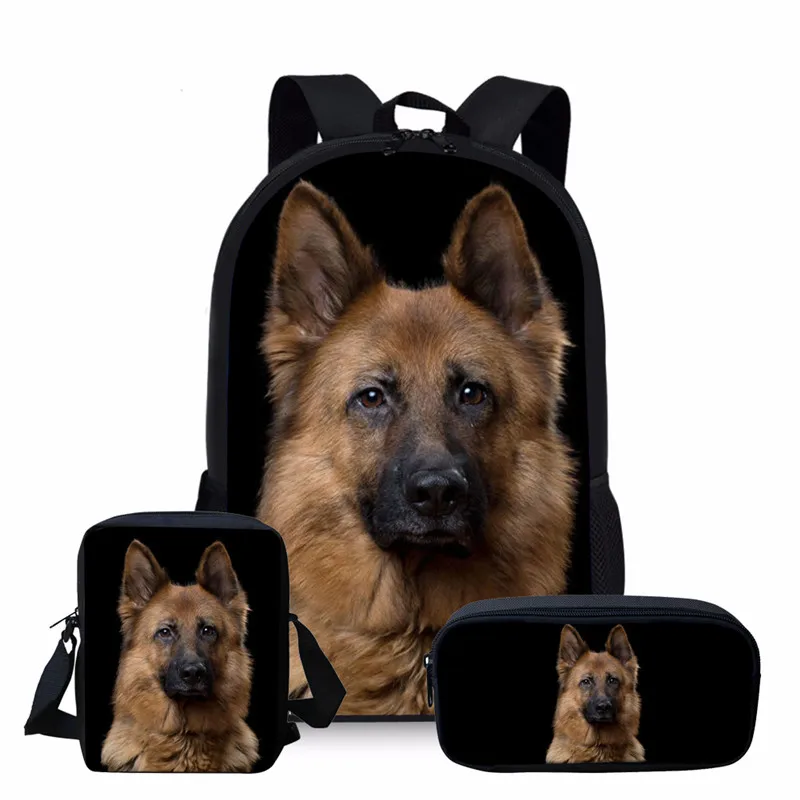 2025 Black German Shepherd Dog Print Schoolbag Sets School Bag for Boys Girls Kawaii Primary Elementary Kids Bookbag Mochila