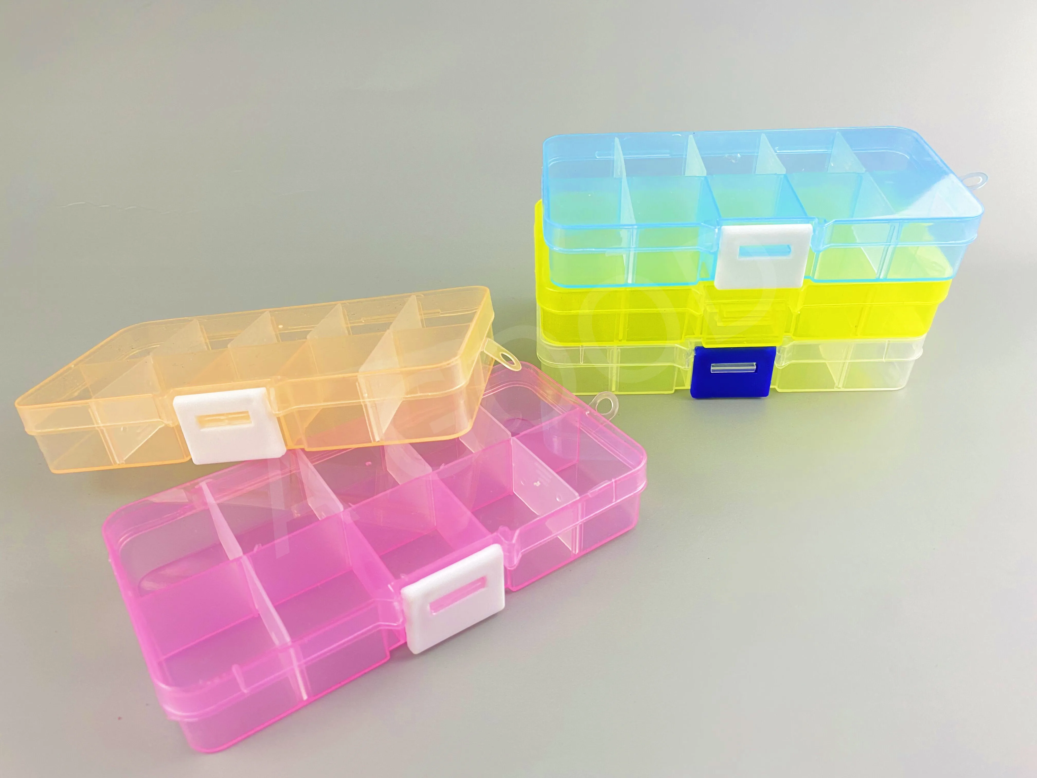 New 10 Slots Cells Colorful Portable Tool Storage Box Container Ring Electronic Parts Screw Beads Plastic Box