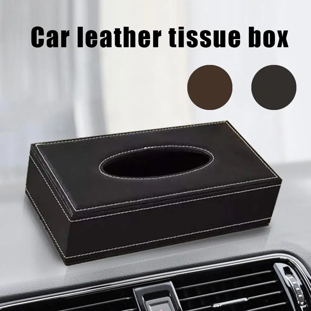 

Leather Tissue Box Cover Office Home Car Napkin Toilet Paper Holder Case Business Tissue Box Holder Kitchen Accessory